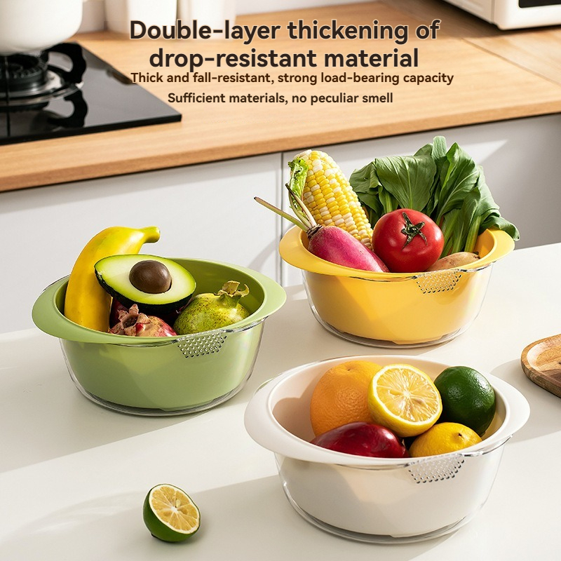 Multifunctional Double-Layer Strainer Bowl - Ideal for Wholesale Procurement