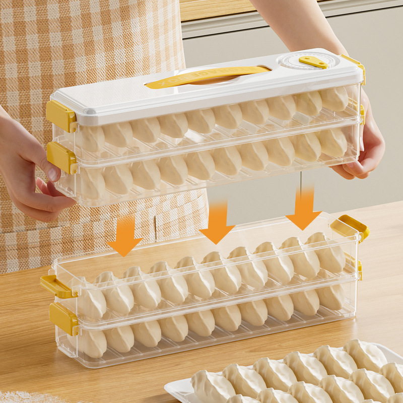 Kitchen household food grade dumpling box refrigerator freezer fresh dumpling storage box