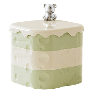 New Year Fruit Box Nordic Fashion Bear Rotating Cheese Box Dried Fruit Box with Lid Partition Snack Storage Box Fruit Box