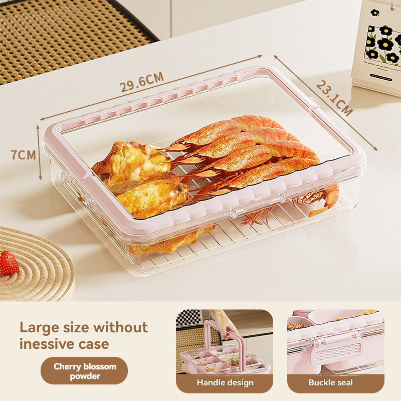 Creative Spice Storage Box Kitchen Portable with Lid Compartment Seasoning Partition Box