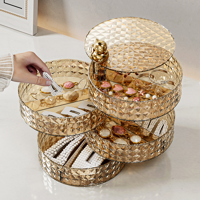 Light Luxury Display Tray Jewelry Lipstick Box Rotating Storage Tray