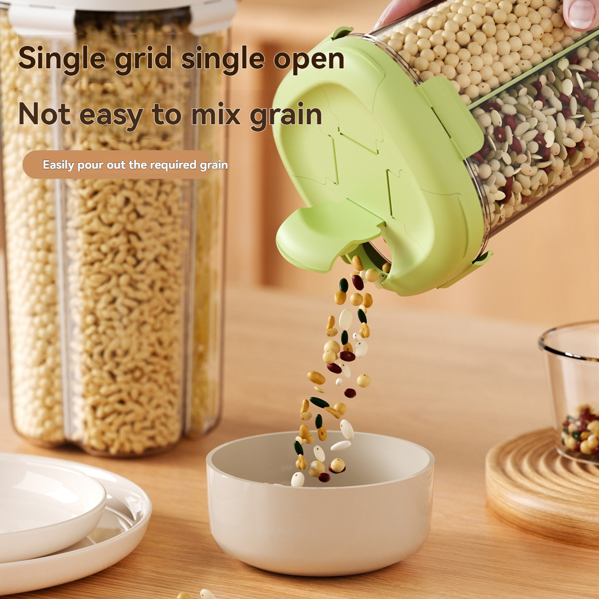 Compartment Sealed Storage Jar for Grain - Large Capacity Solution