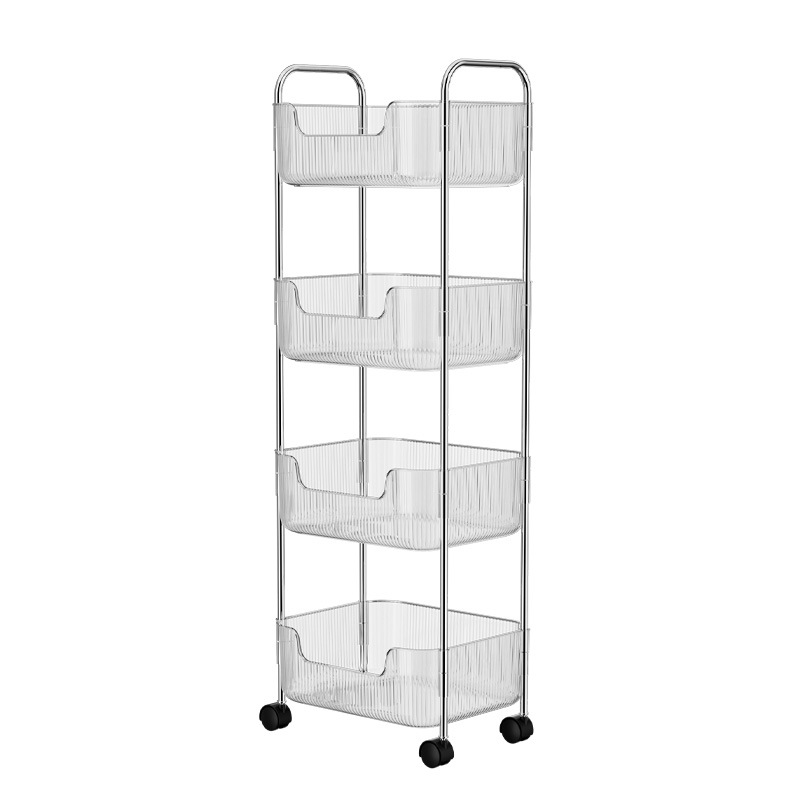 Transparent Wheeled Portable U-shaped Storage Rack