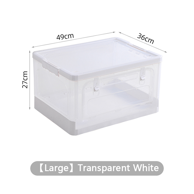 Transparent Folding Storage Box Bedroom Laundry Organizer Plastic Box For Household Dormitory