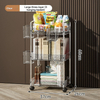 Nordic Transparent Multi-Layer Storage Cart for Bulk Retail & Showrooms