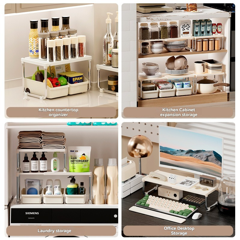 Retractable Double-Layer Storage Rack