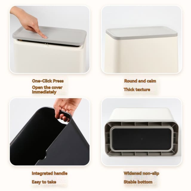 Multi-Functional Covered Trash Can for Bulk Retail & Commercial Use