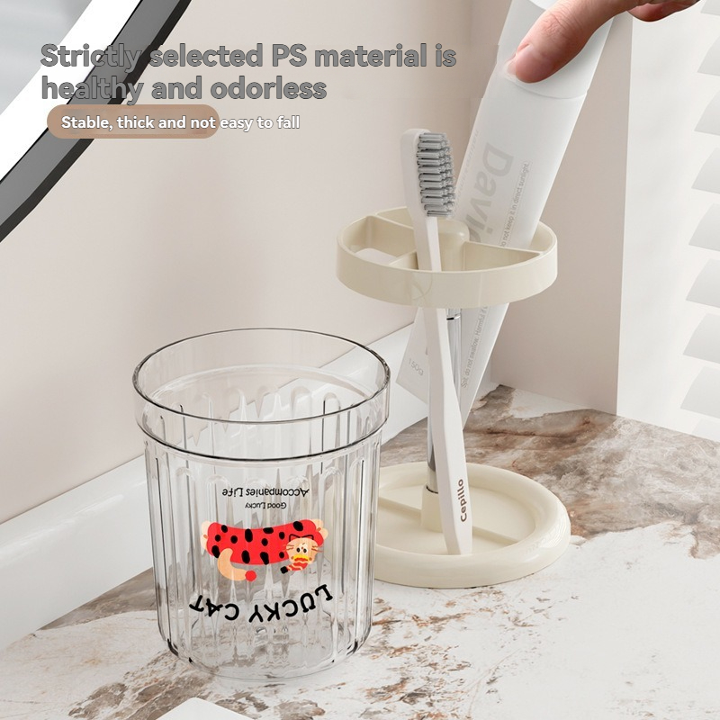 Lucky Cat Toothbrush Holder - Hygienic & Adjustable Bathroom Accessory