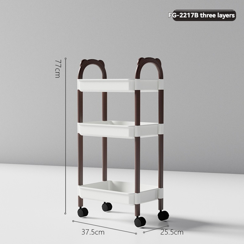 Multi-Layer Mobile Storage Rack - Efficient Kitchen And Office Storage Solution