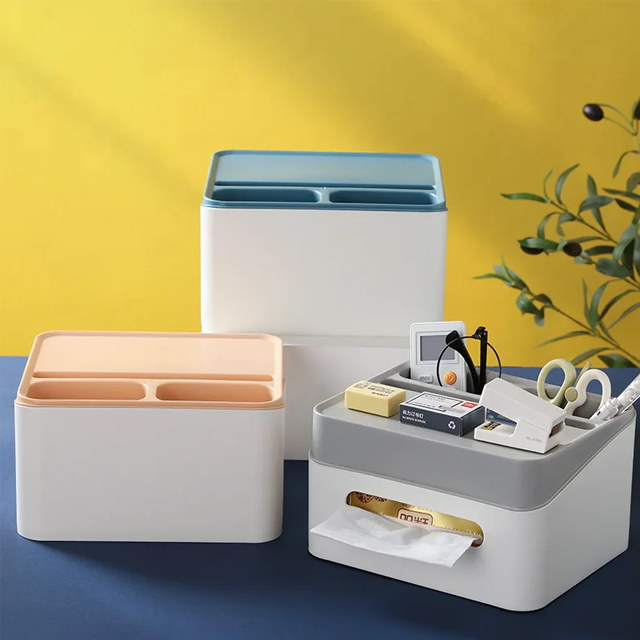 Modern plastic tissue box holder design for home organization