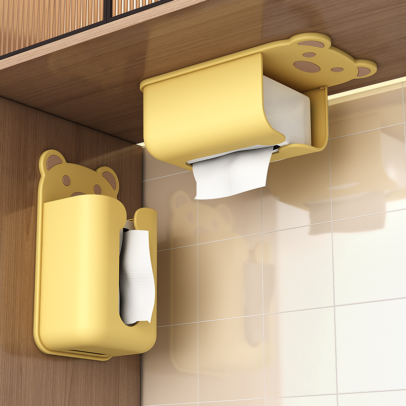 Wall-Mounted Tissue Holder with Bear Design - Wholesale Bathroom Tissue Dispenser 
