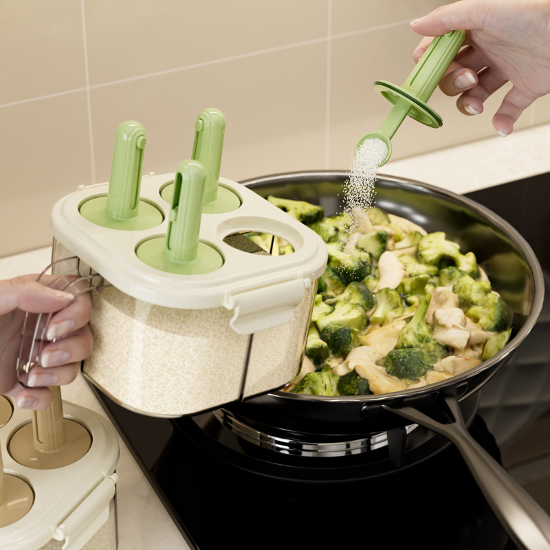 Practical Four-Scoop Seasoning Box