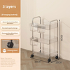 Light Luxury Transparent Trolley Storage Rack Multi Layer Cart