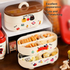 Cartoon Grid Storage Box – Double Layer Cute Storage Solution for Wholesale