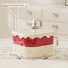 New Year Fruit Box Nordic Fashion Bear Rotating Cheese Box Dried Fruit Box with Lid Partition Snack Storage Box Fruit Box