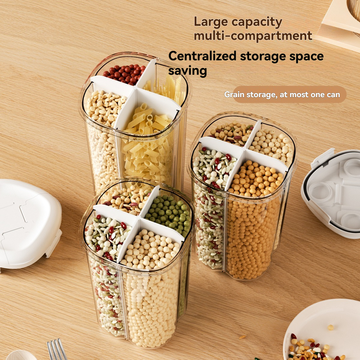 Compartment Sealed Storage Jar for Grain - Large Capacity Solution
