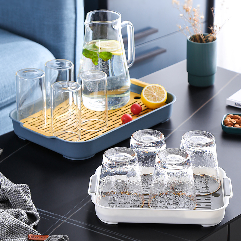 Water Cup Drain Tray Household Living Room Tray Rectangular Tea Tray Fruit Tray