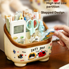 Cartoon Desktop Storage Box - 6-Grid Large Capacity Organizer for Office Supplies
