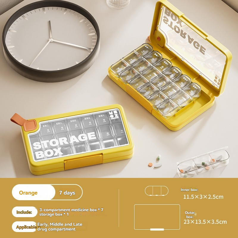 Seven-day Portable Sealed Medicine Box 