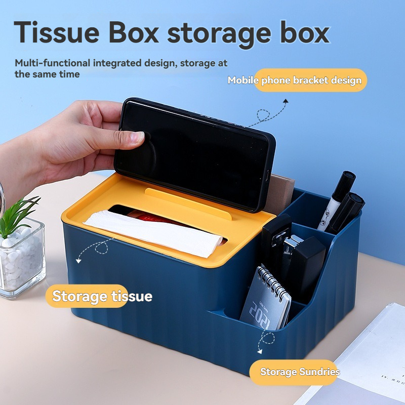 Living Room Coffee Table Simple Compartment Tissue Box