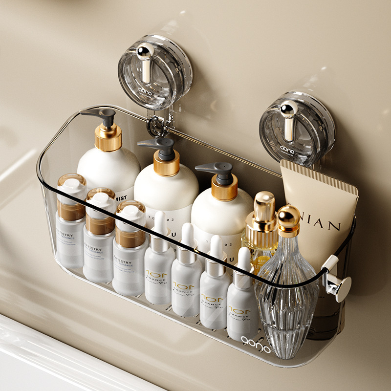 No-punch Suction Cup Bathroom Shelf