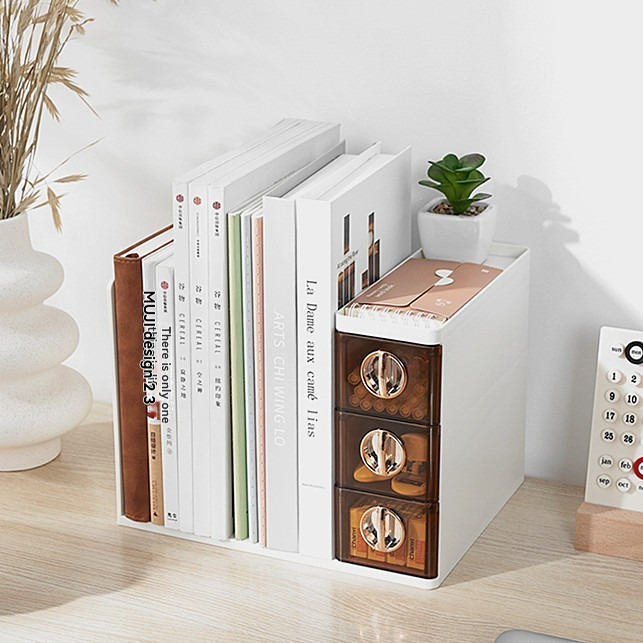 Book Stand Storage Box with Drawers - Premium Office Organizer for B2B Buyers