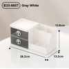 Desktop Cosmetics Storage Box for Office And Study - Gray White 