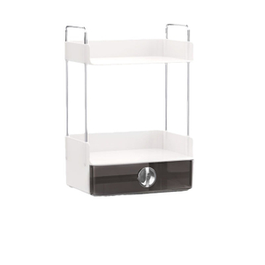2-Tier Transparent Drawer Storage Rack for Desktop Organization