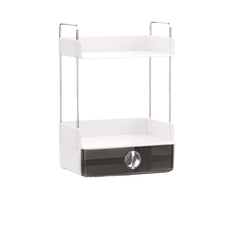 2-Tier Transparent Drawer Storage Rack for Desktop Organization