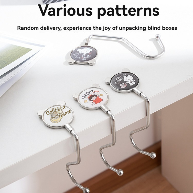 Cartoon Bag Hook - Multifunctional Desk Bag Hook (2-Pack, Random Style)