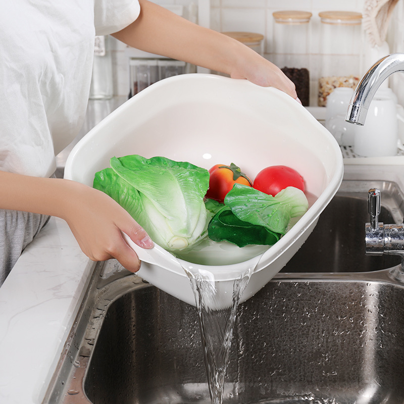 High-Quality Plastic Vegetable Washing Basin - Multiple Colors And Sizes Available