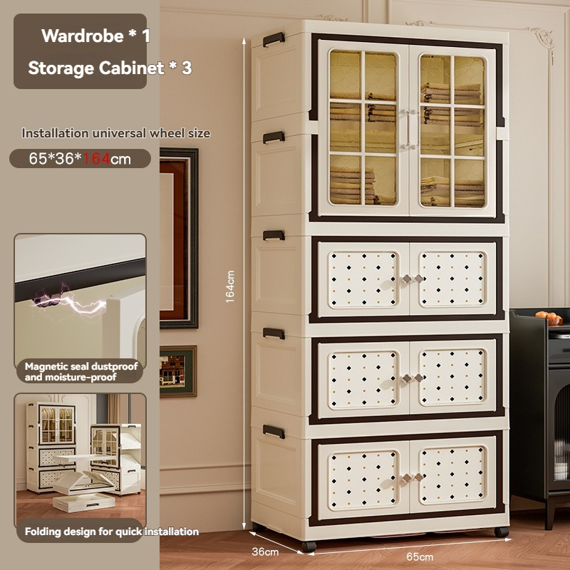 Nordic Transparent Multi-Layer Storage Wardrobe 