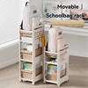 3-Tier And 4-Tier Movable Schoolbag Rack with Wheels - Multi-Layer Storage for Office And School Supplies