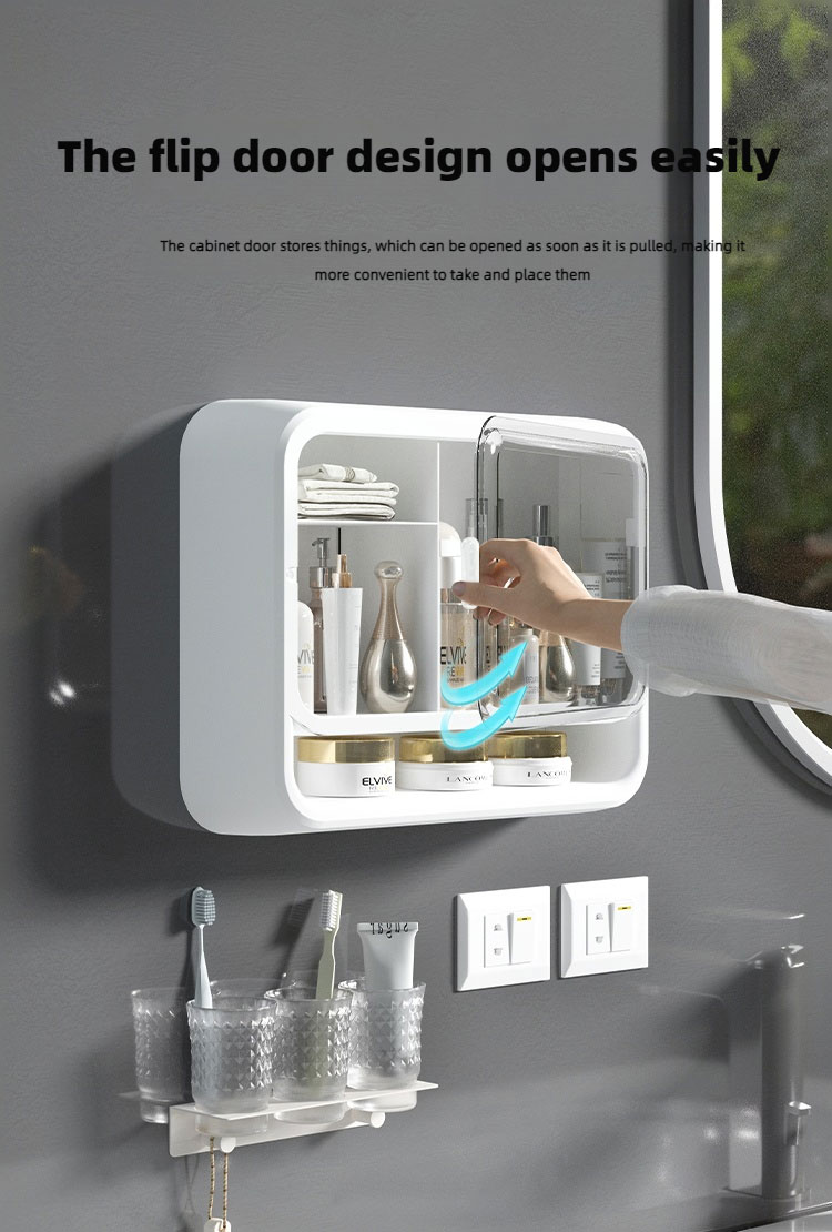 Wall-Mounted Cosmetic Organizer for Bathroom Vanity Storage