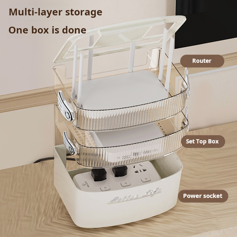 Various multi-layer specifications of the cream-colored router storage box for custom spatial planning