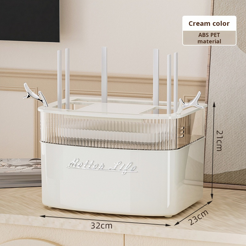 Internal capacity of multi-layer PET-ABS router storage box accommodating oversized power strips