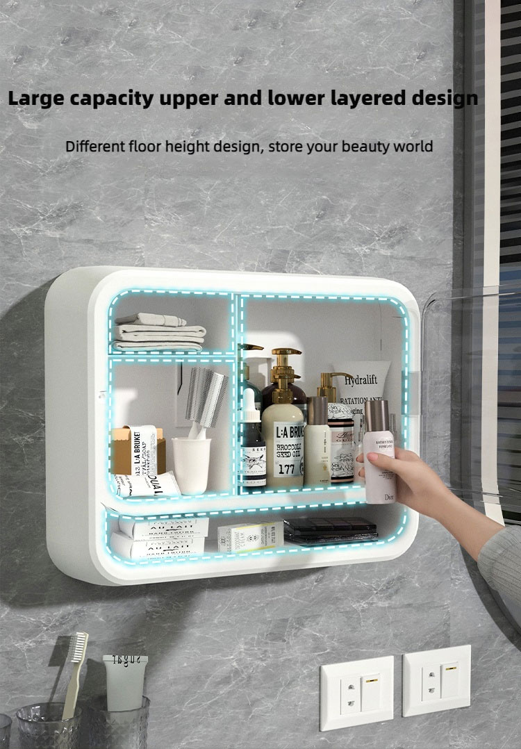 Wall-Mounted Cosmetic Organizer for Bathroom Vanity Storage