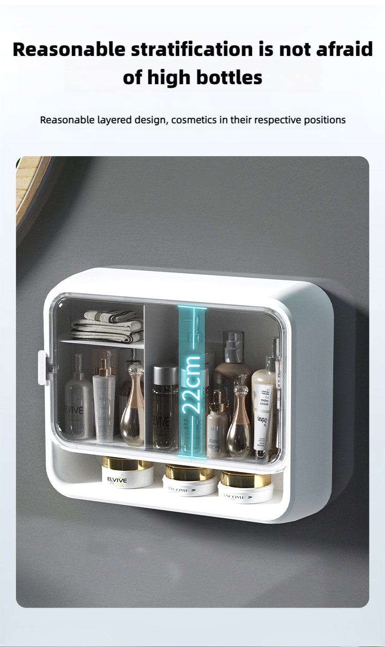 Wall-Mounted Cosmetic Organizer for Bathroom Vanity Storage