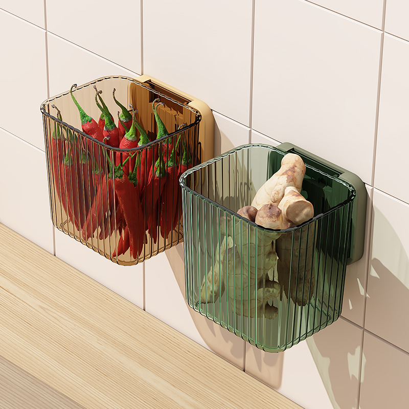 Easy Installation Wall-mounted Vertical Grain Storage Basket showing pre-drilled holes