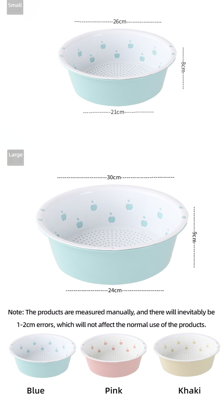 Double-Layer Draining Basket for Kitchen Fruit Vegetable
