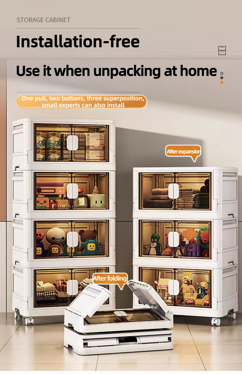 Angled perspective of the versatile toy and clothing organizer showing structural depth