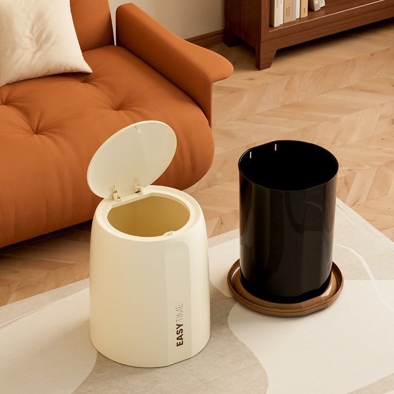 Detailed structural specifications of the premium cream yellow trash receptacle