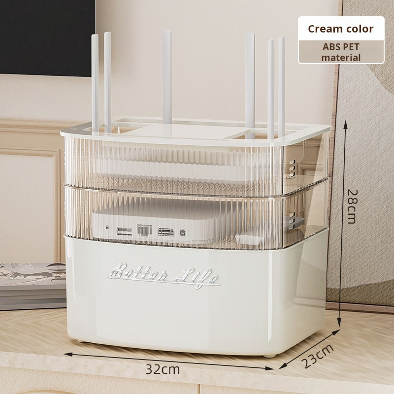 Tool-free snap-on installation process for the modular desktop cable management enclosure