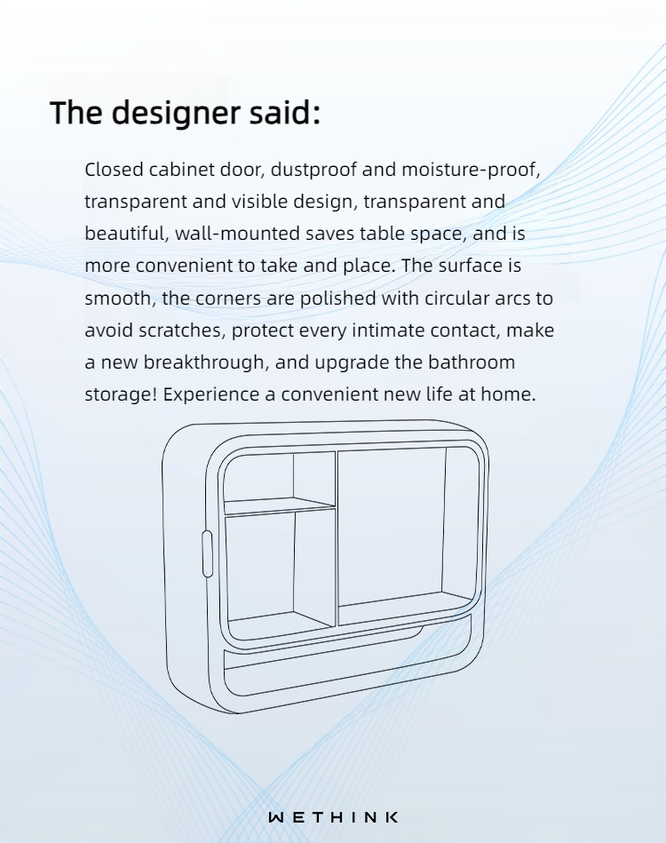 Wall-Mounted Cosmetic Organizer for Bathroom Vanity Storage